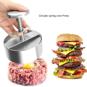 Hamburger Patty Press- 304 Stainless Steel- Non-Stick- Adjustable Thickness- BBQ Tools- 4 Sizes