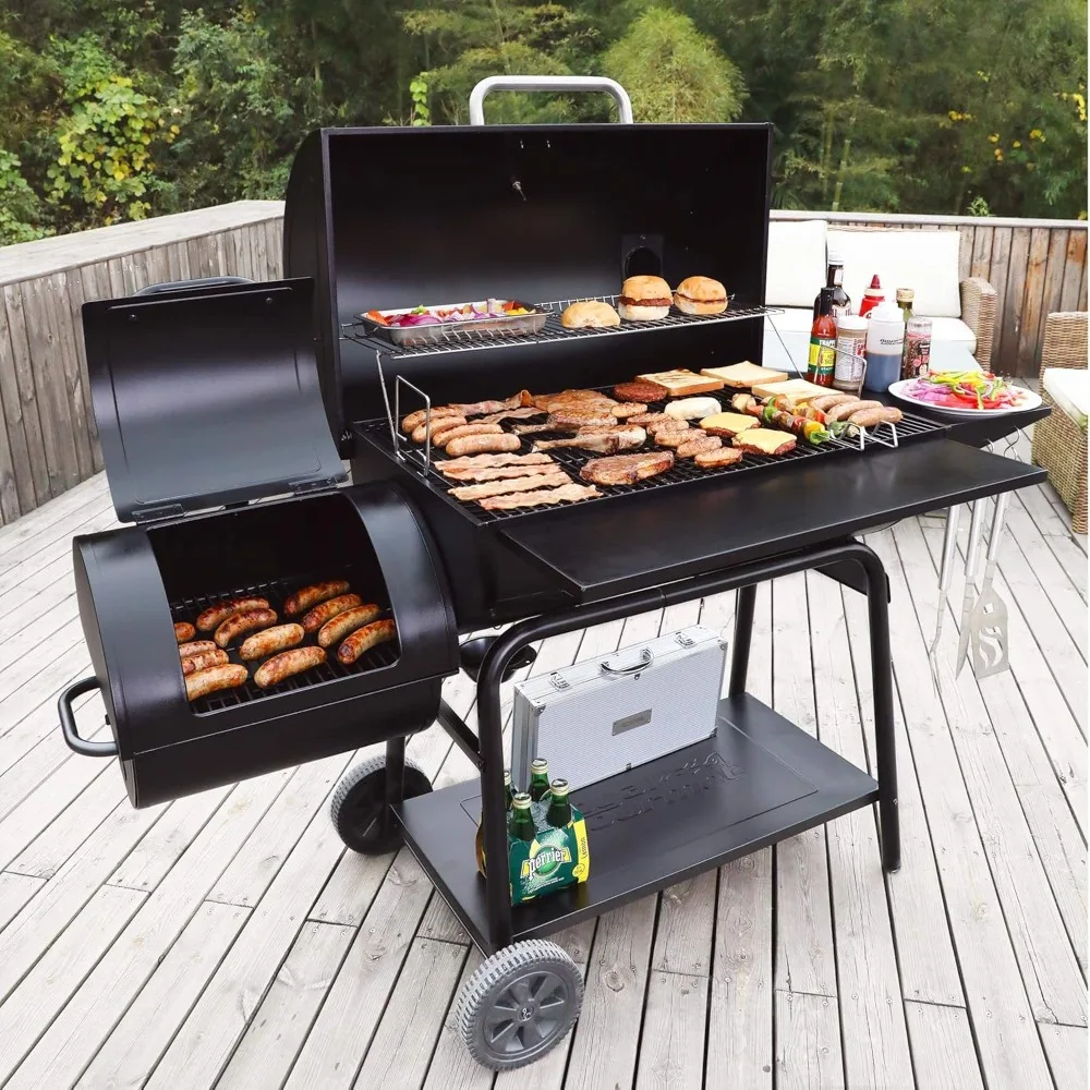 Royal Gourmet Charcoal Grill and Offset Smoker- BBQ Grill with 1200 Sq. In. Cooking Area for Large, Even Cooking - Image 2