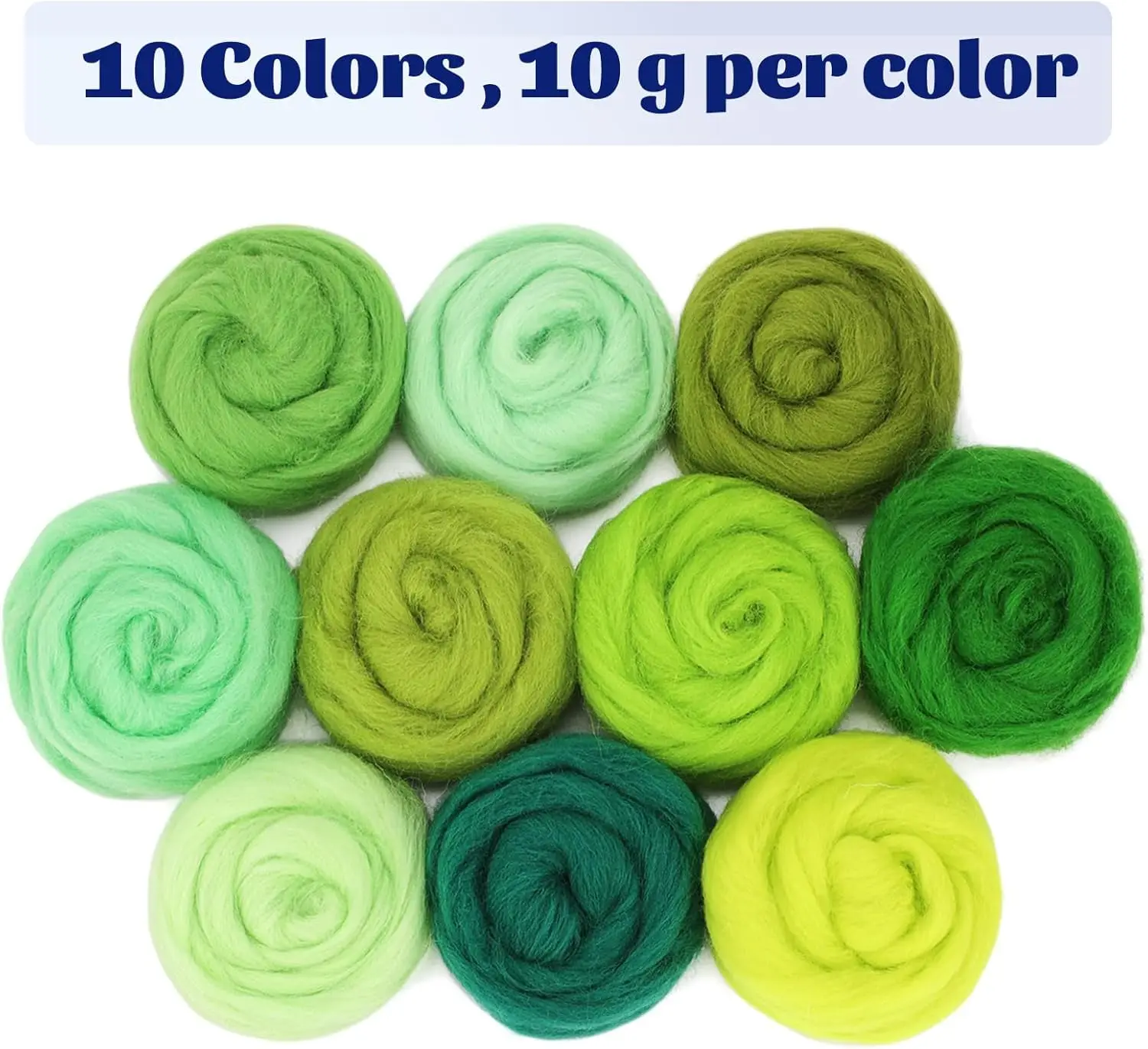 10 Colors Wool Roving- 10-grams Each Colors- for Spinning/ Needle Felting - Image 2
