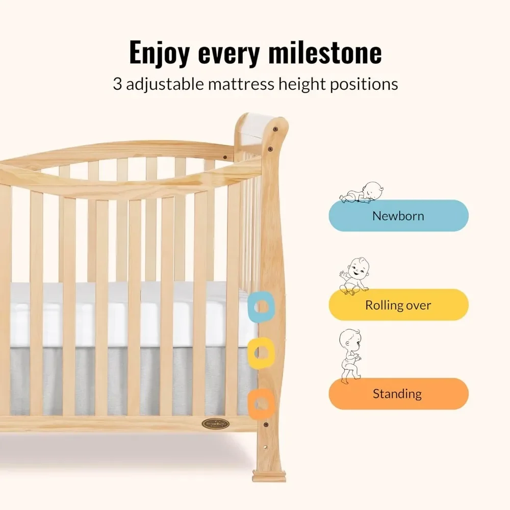 Crib - Sustainable Pinewood with Greenguard Gold Certification - Perfect for Baby's Nursery & Eco-Conscious Parents - Image 6