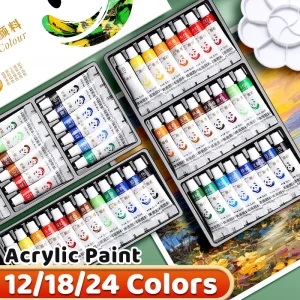 Acrylic Paint Set- 12/18/24 Colors- 5ml/0.17oz- Water-Proof- Art Rich Pigments