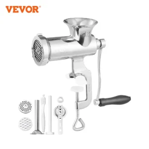 Hand Crank Grinder- Clamps to Table- Grind Meat for Sausage, Fruit for Jam- 304 Stainless Steel