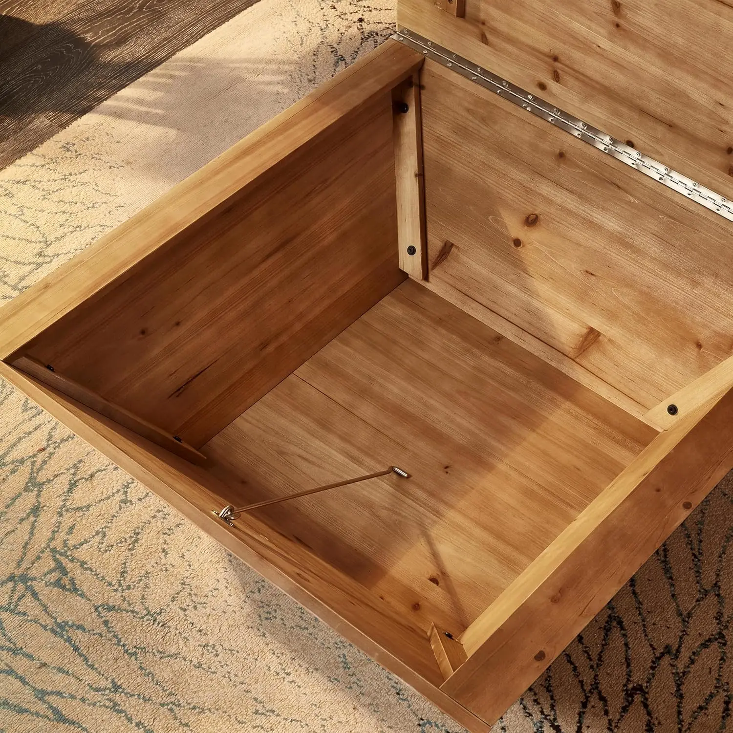 Square Wood Coffee Table- Lift-top Farmhouse Coffee Table with Storage - Image 5