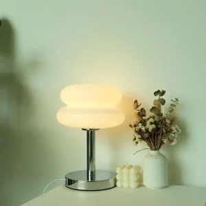 Macaron Glass Table Lamp- Trichromatic Dimming- Living Room, Bedroom, Entryway, etc. (several colors)