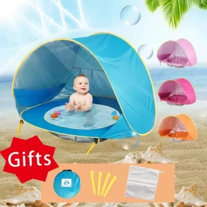 Baby beach tent Waterproof Sun Shelter UV-protecting Sunshelter with Pool Kid Outdoor Camping Sunshade Beach Sun Shelter UPF 50+
