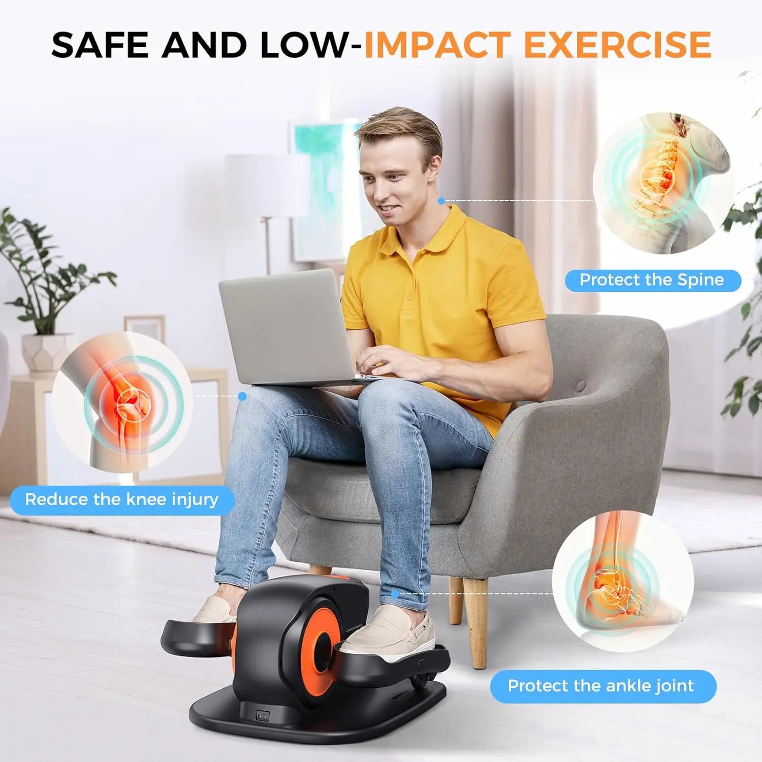 Ellipse Leg Exerciser for Seniors- Quiet and Portable- Pedal Exerciser While Sitting - Image 6