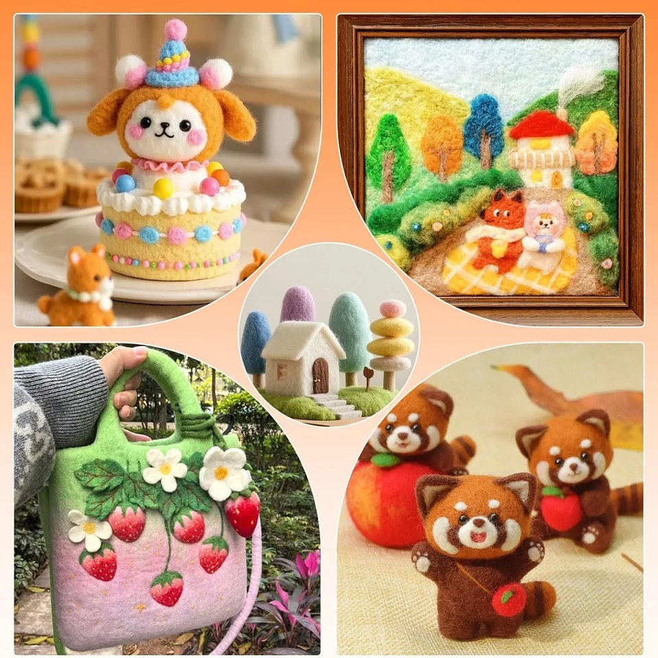 96-Pcs Wool Roving Yarn- Multicolor- Doll Making- Hand Spinning- Wool Wet and Dry Felting - Image 6