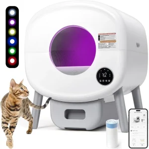 Extra-Large Automatic Litter Box- Self-Cleaning for Multiple Cats -Odor-Free- App-Controlled