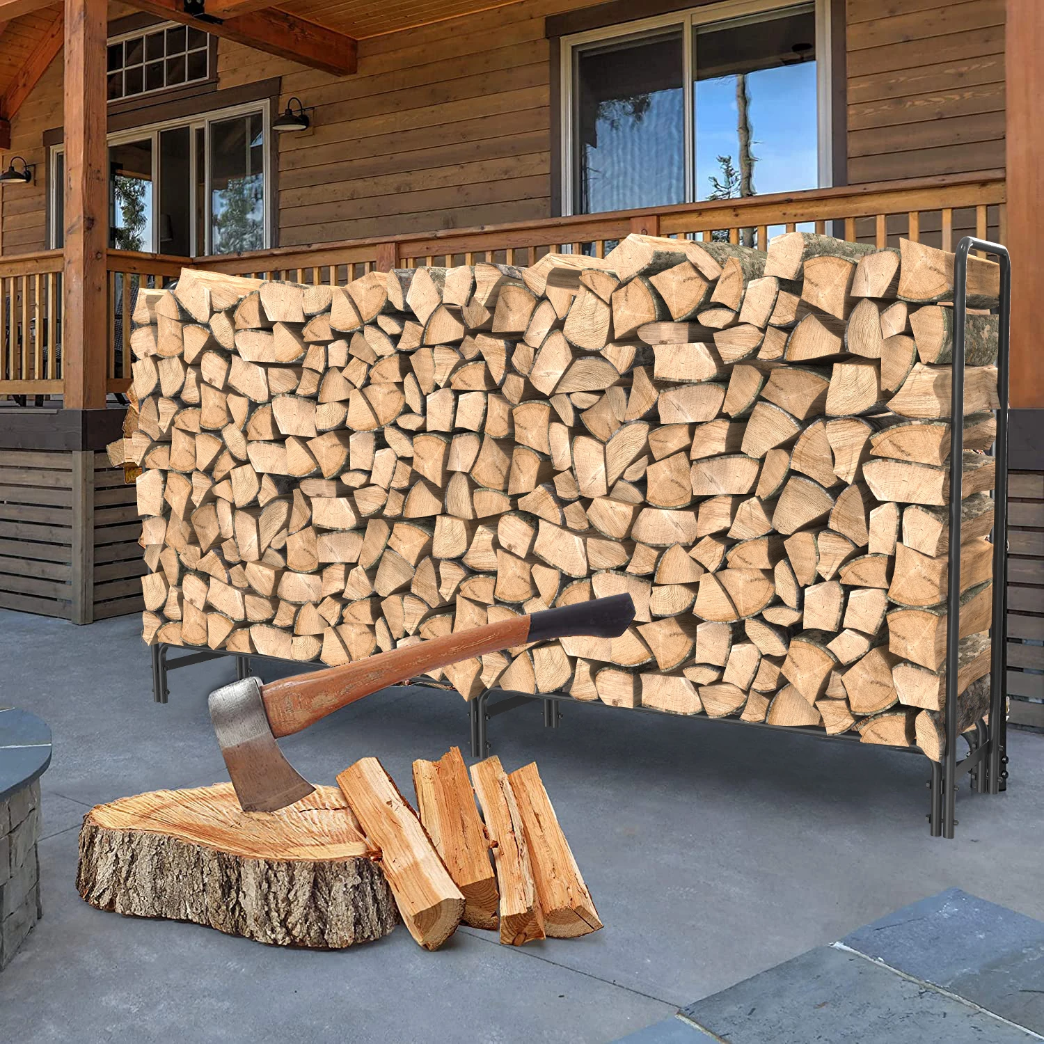 Firewood Log Rack- Heavy-duty Firewood Storage Rack - Image 2