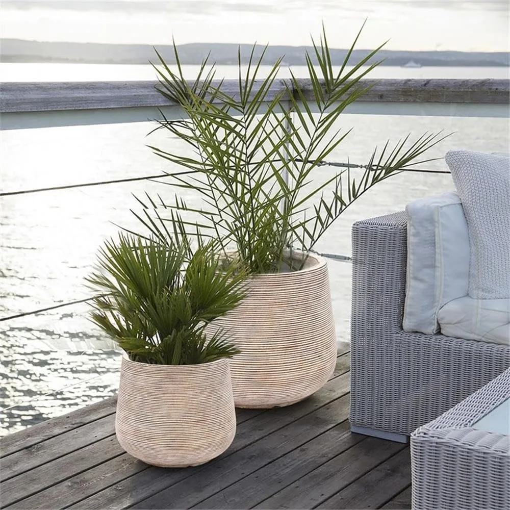 Large Planters for Indoor/Outdoor Plants- Drainage Holes- Concrete Distressed Plant Pots - Image 6