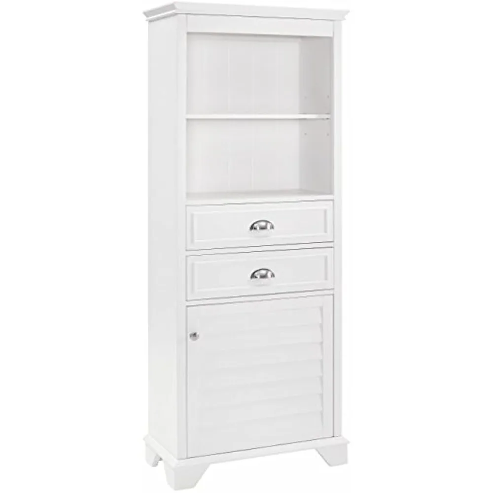 Tall Storage Cabinet- Bathroom Organizer With Shelves and Drawers - Image 2