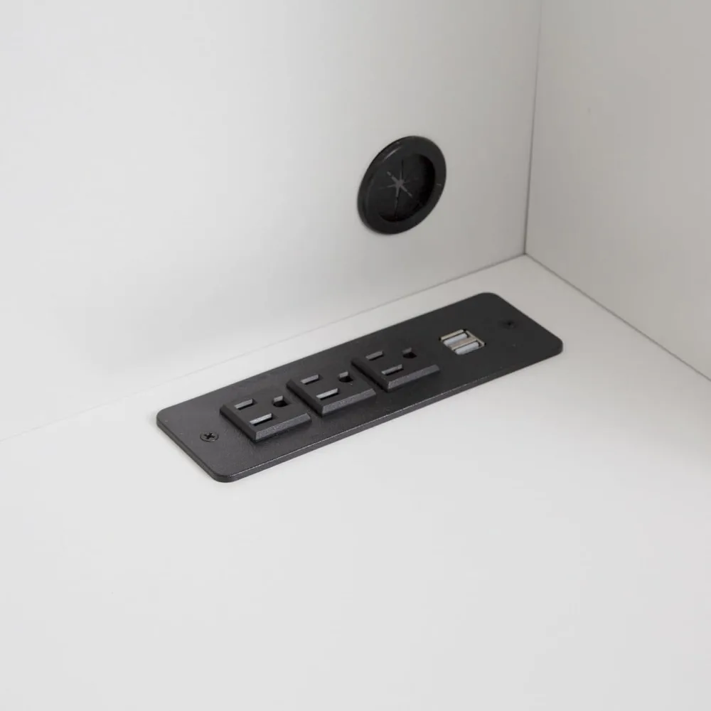 Computer Desk with Charging Station- Home Office Desk with Bookshelf and Drawer- Study Table- Storage and Lock, - Image 6