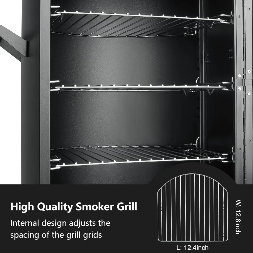 Propane Smoker with Cover- Vertical Smoker Grill- Temperature Control- Heavy-duty- Three Removable Smoking Shelves - Image 3