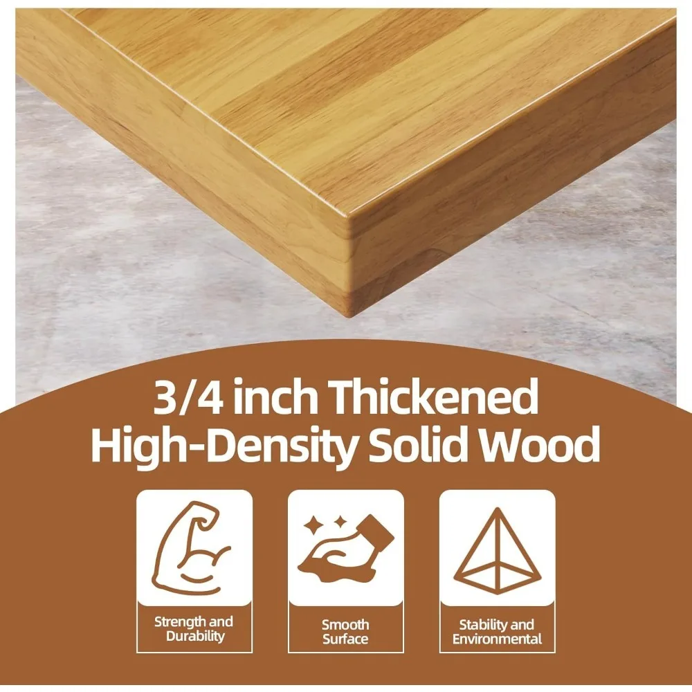 60'' Adjustable Workbench- Solid Wood Work Bench Table with Wheels- Power Outlet- Drawers - Image 3