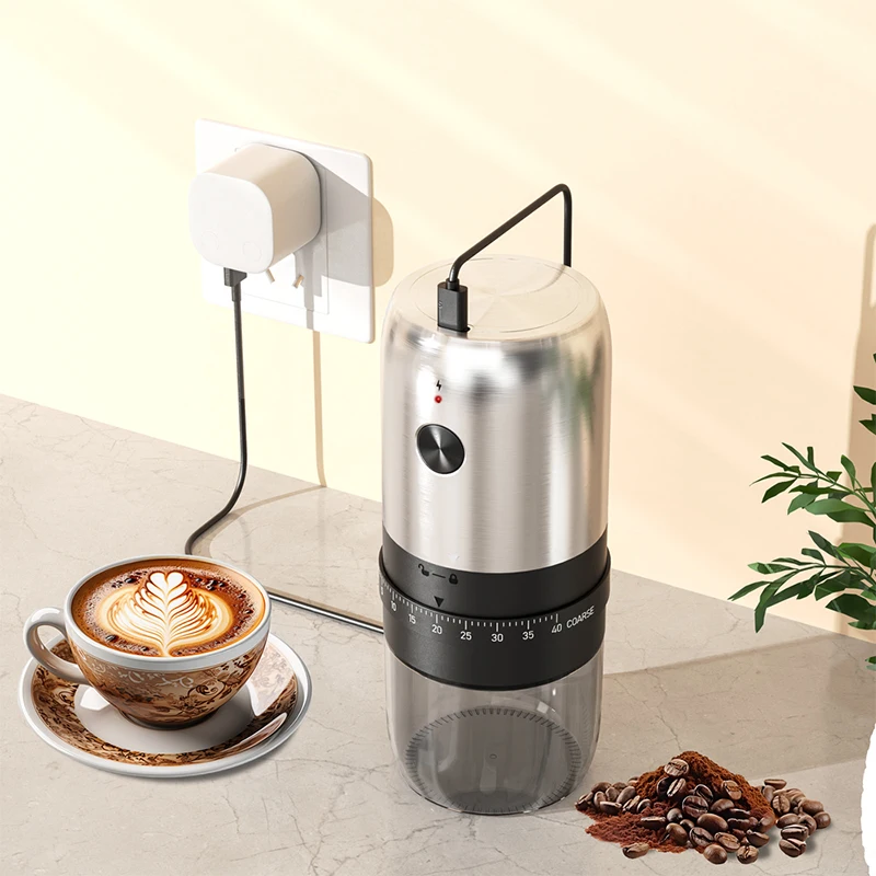 Electric Coffee Bean Grinder- USB Type-C Charging- Professional, Adjustable Grinder- Grinding for Kitchen and Office - Image 4