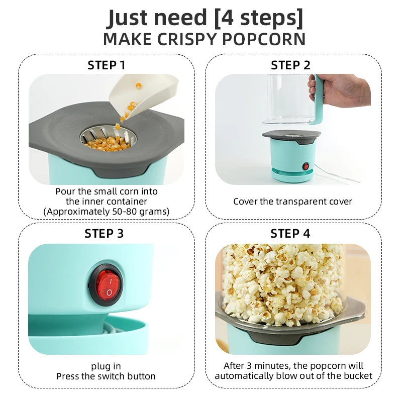 Hot Air Popcorn Machine- Healthy Oil Free- 110V/220V - Image 3