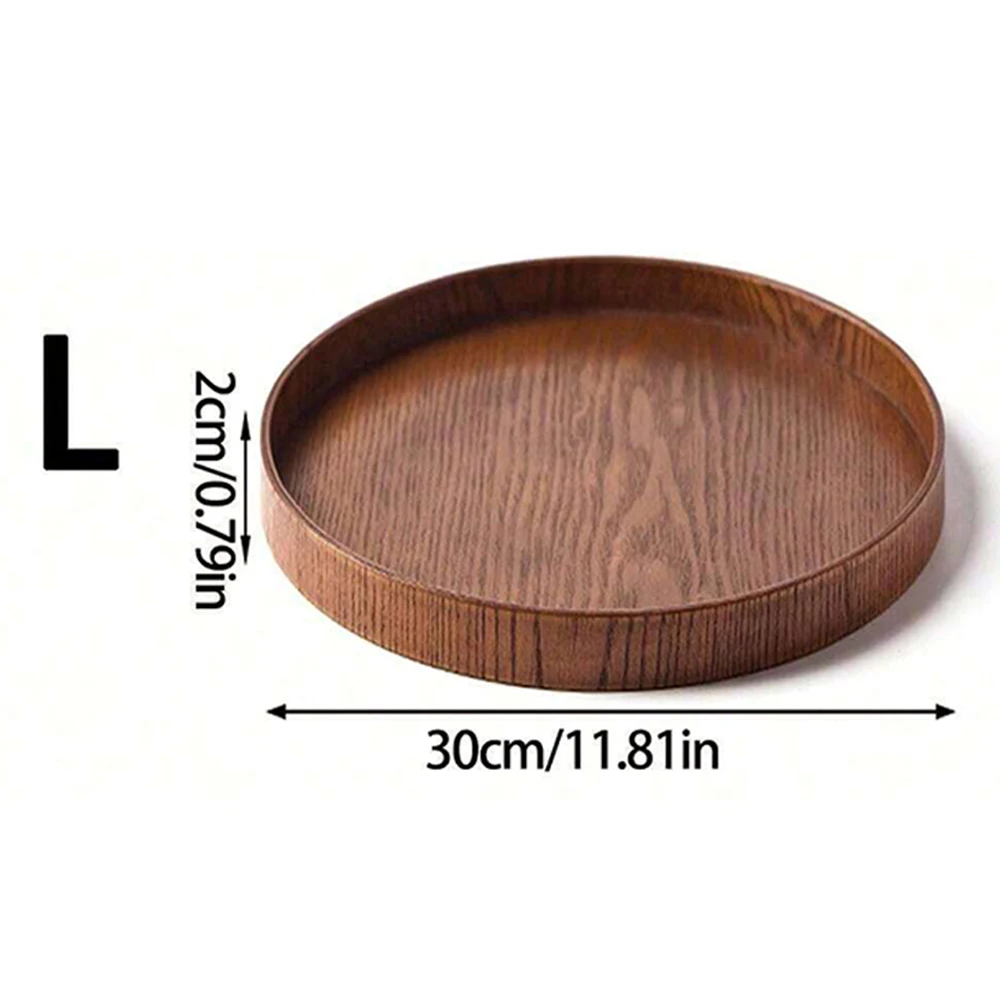 Round Wooden Serving Tray- 21/27/30 cm Wood Platter- Decorative Serving Tray - Image 11