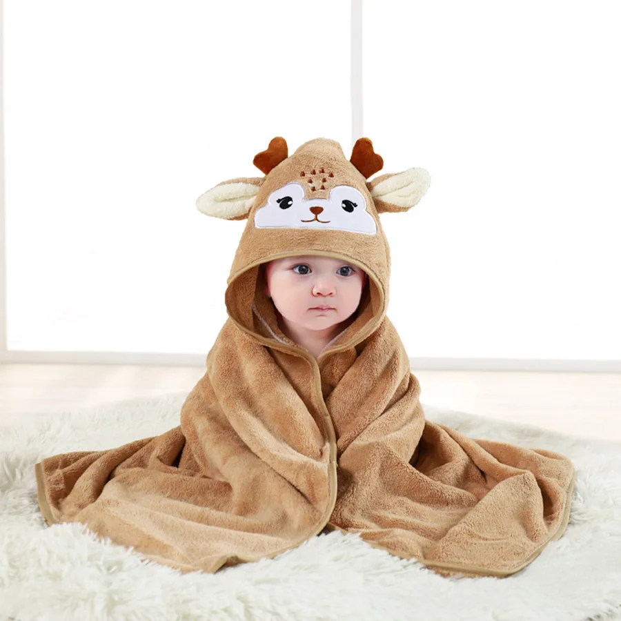 Blanket/Bathrobe Baby Wrap- Warm Fleece Blanket- 1 to 3 years