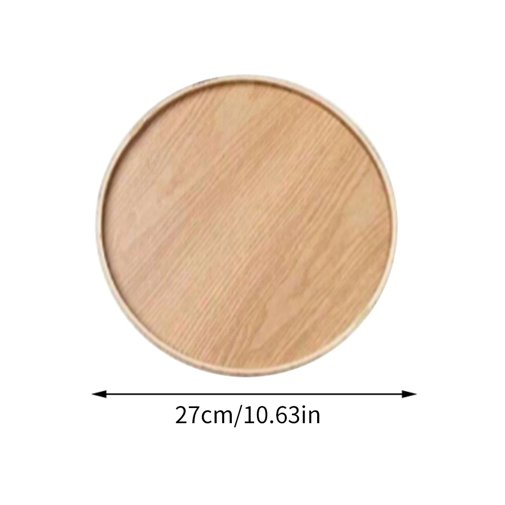 Round Wooden Serving Tray- 21/27/30 cm Wood Platter- Decorative Serving Tray - Image 18