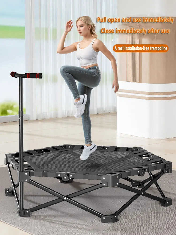 Small Exercise Trampoline- Indoor Trampoline for Cardio Training-
Small Exercise Trampoline- Quickly Opens and Closes for Easy Storage- Great for Cardio Training