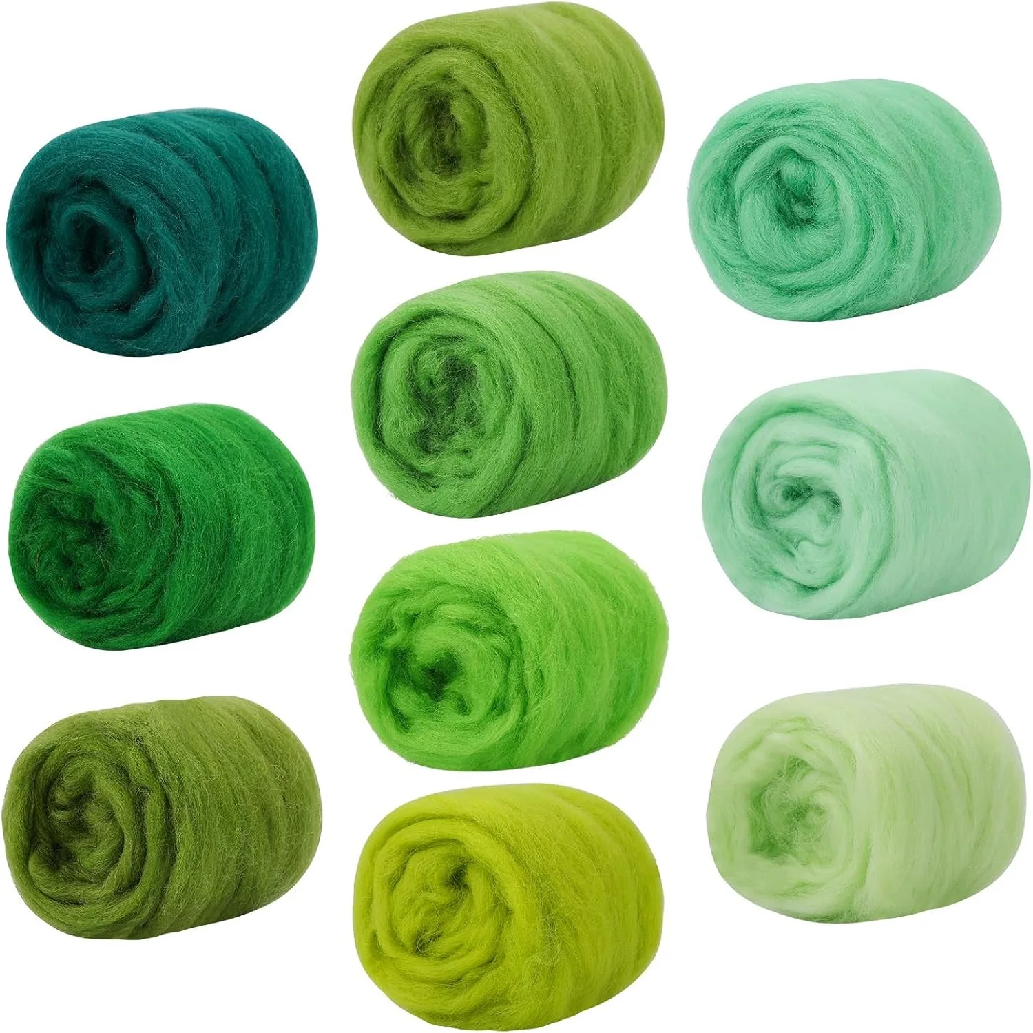 10 Colors Wool Roving- 10-grams Each Colors- for Spinning/ Needle Felting