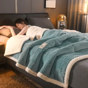 Thick, Milk Velvet, Warm Blanket for Winter- Fleece Sherpa Comforter- Cozy, Soft, Plush Blanket for Bed or Sofa Throw- Different Sizes and Colors