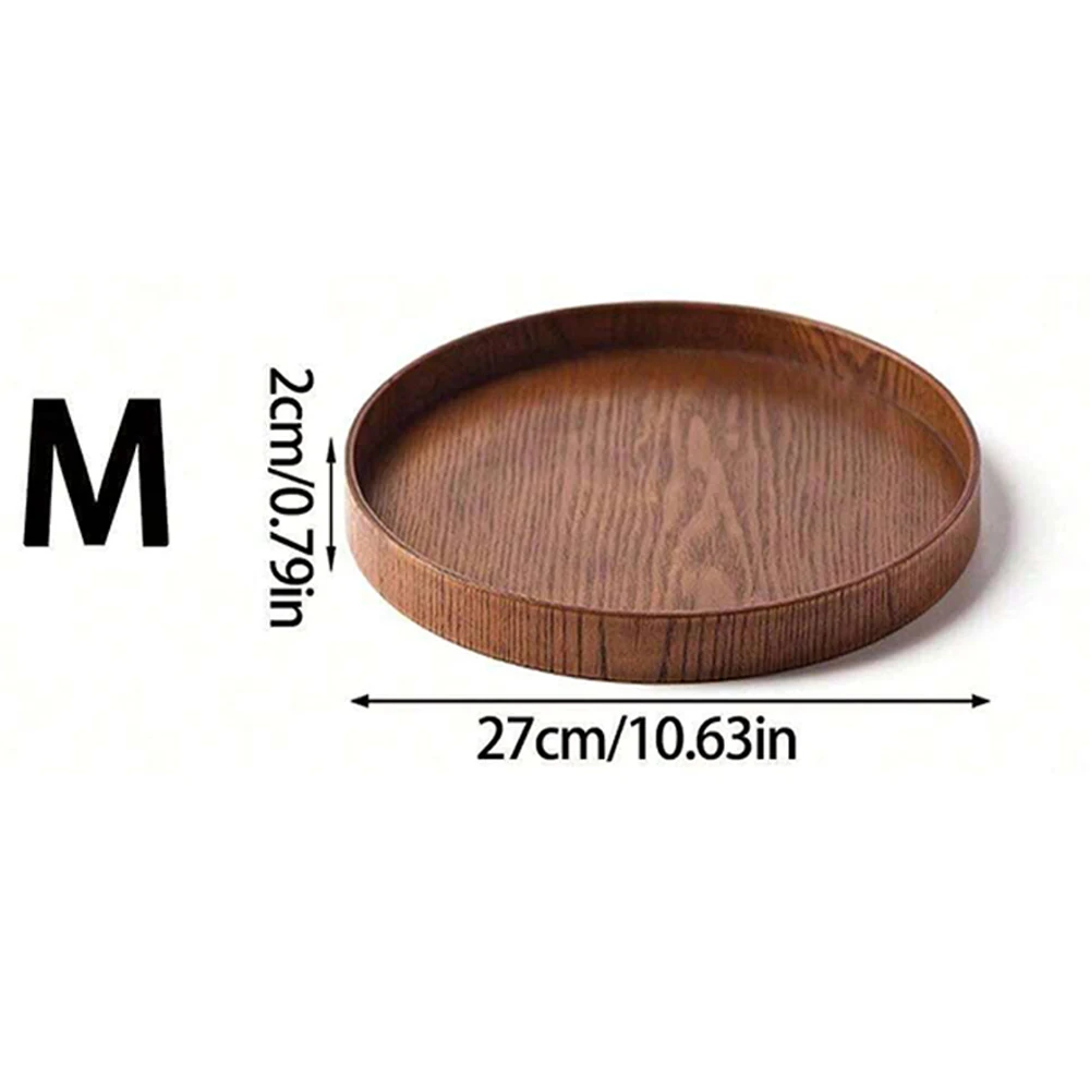 Round Wooden Serving Tray- 21/27/30 cm Wood Platter- Decorative Serving Tray - Image 10