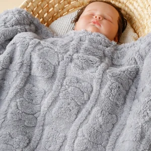 Autumn and Winter Unisex Baby Blanket- Plush, Soft, and Comfortable- 0-3 Years- Light Grey or White