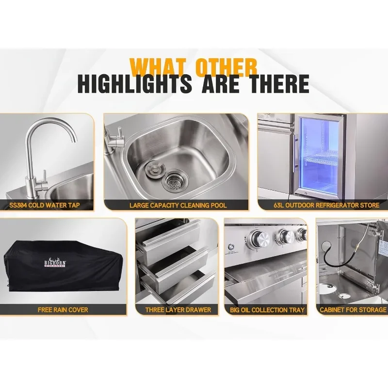 Deluxe 8-Burner Stainless Steel Propane Gas Grill- BBQ Island with Infrared Side Burner and Large Cooking Area - Image 3