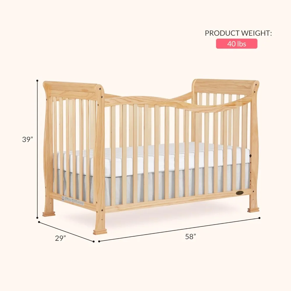 Crib - Sustainable Pinewood with Greenguard Gold Certification - Perfect for Baby's Nursery & Eco-Conscious Parents - Image 3