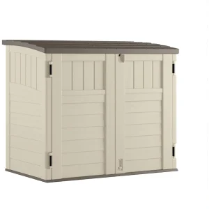 34 Cu Ft Capacity Horizontal Outdoor Storage Shed- Garbage Cans- Garden Accessories- Backyard, and Patio Use- Rodent Proof, Waterproof- Rot Proof