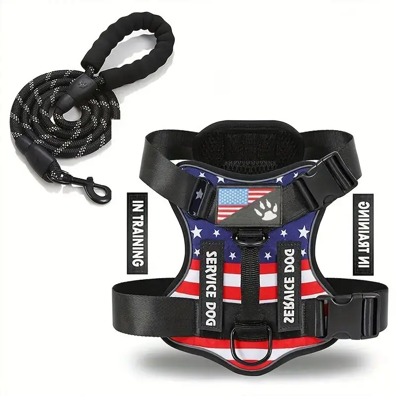 Dog Harness And Leash Set- Escape-Proof- No-Pull Dog Vest/ Harness with Reflective Leash