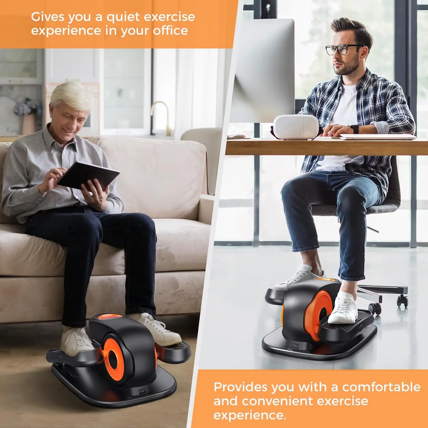 Ellipse Leg Exerciser for Seniors- Quiet and Portable- Pedal Exerciser While Sitting - Image 2