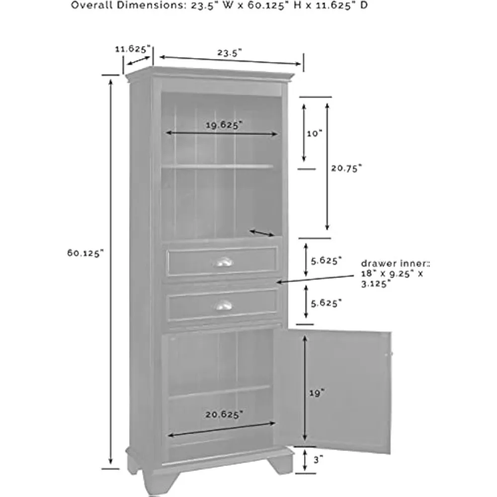 Tall Storage Cabinet- Bathroom Organizer With Shelves and Drawers - Image 3
