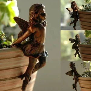 Fairy Girl Flower Pot Hugger- Edge Decoration- Patio and Garden Decor (4 different fairies)