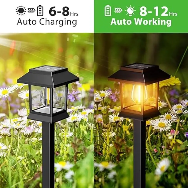 Solar Lights- 1/2/4/6 Pieces- Waterproof- Garden Decoration- Lawn, Yard, Path - Image 2