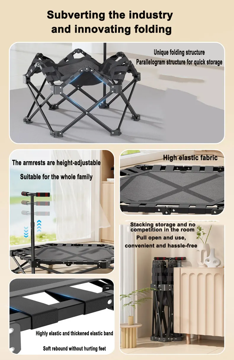 Small Exercise Trampoline- Indoor Trampoline for Cardio Training-
Small Exercise Trampoline- Quickly Opens and Closes for Easy Storage- Great for Cardio Training - Image 4