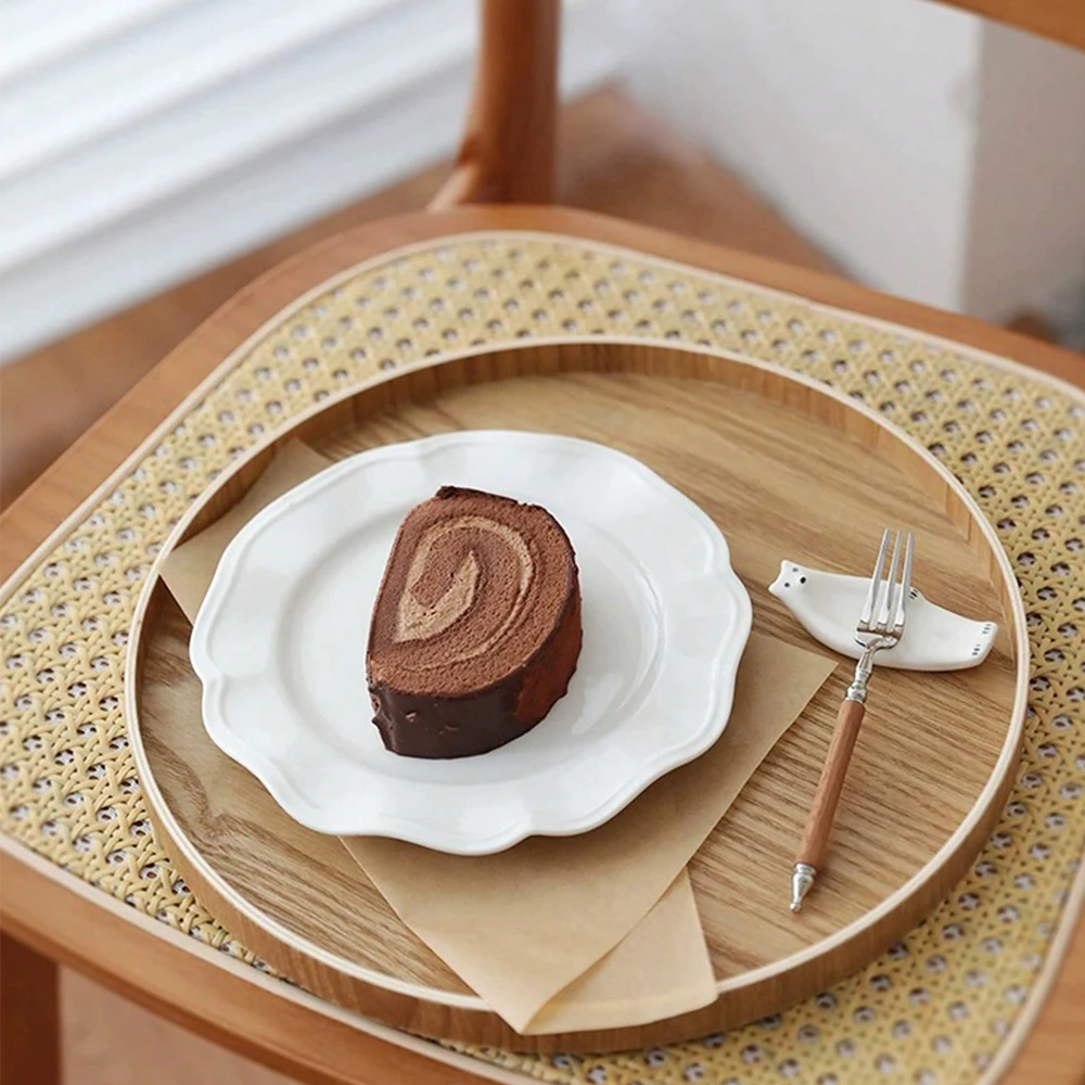 Round Wooden Serving Tray- 21/27/30 cm Wood Platter- Decorative Serving Tray - Image 4