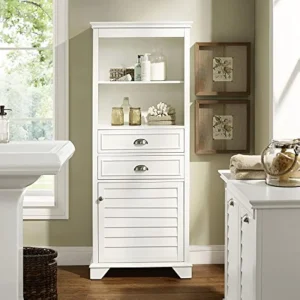 Tall Storage Cabinet- Bathroom Organizer With Shelves and Drawers